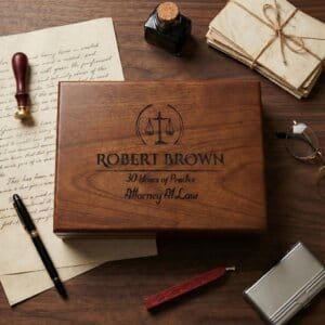 Attorney Lawyer Keepsake Box, Law Firm Customized Memory Box, Law School Graduation, Lawyer Retirement Gift, Retired Judge Gift- Justice