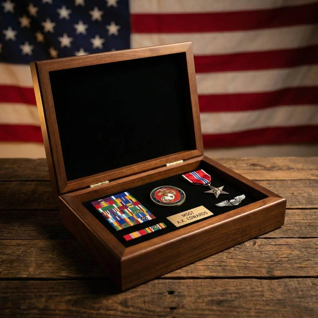 Customized retirement gift for a Air Force: showcasing a unique design with Navy symbols and a personal touch.