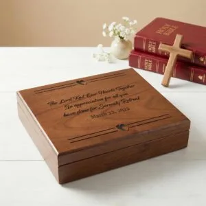 Engraved Prayer Box,Wooden Keepsake with Bible Verse or Psalm, Religious Gift