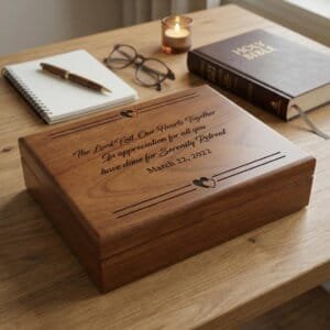 Engraved Prayer Box,Wooden Keepsake with Bible Verse or Psalm, Religious Gift