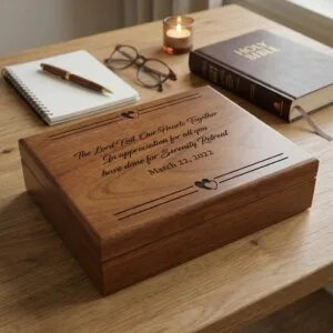 Engraved Prayer Box,Wooden Keepsake with Bible Verse or Psalm, Religious Gift