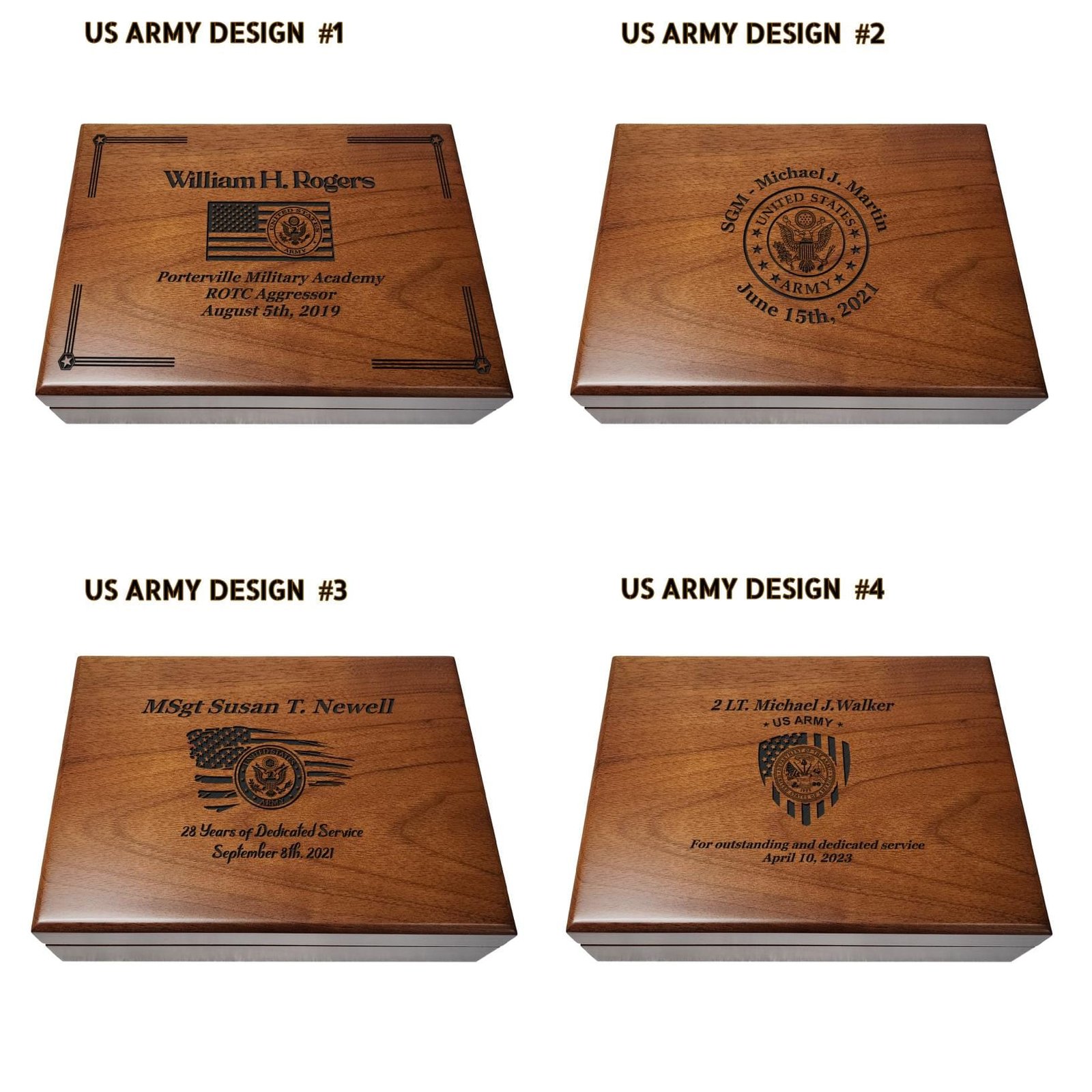 US Army engraved military box: symbolizing honor and commitment to the values of the armed forces.