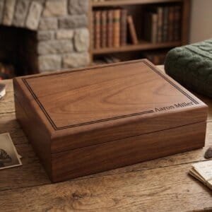 Men’s Wooden Memory Box, Personalized Name Box