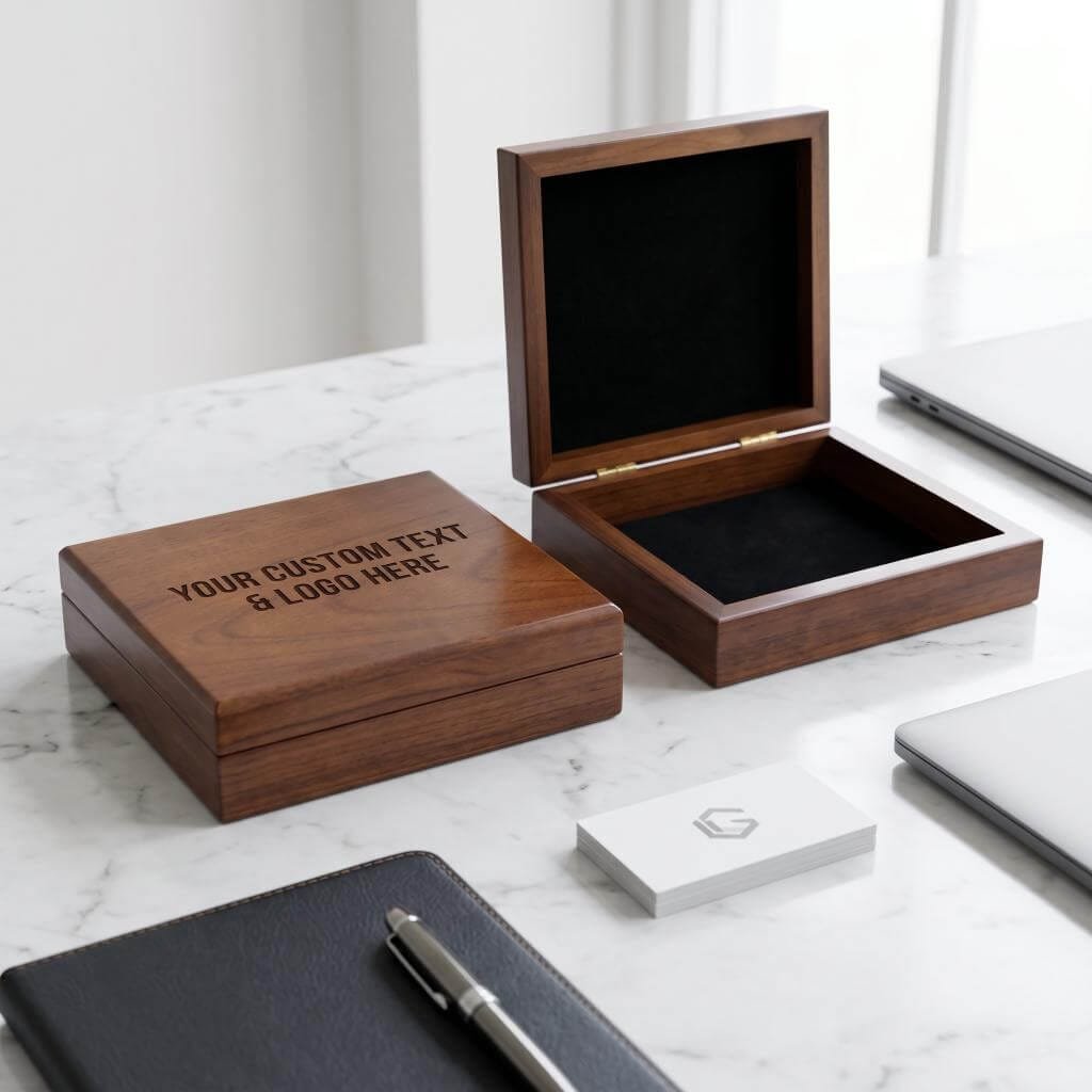 Engraved keepsake box for employee appreciation, featuring a personalized design to honor their contributions