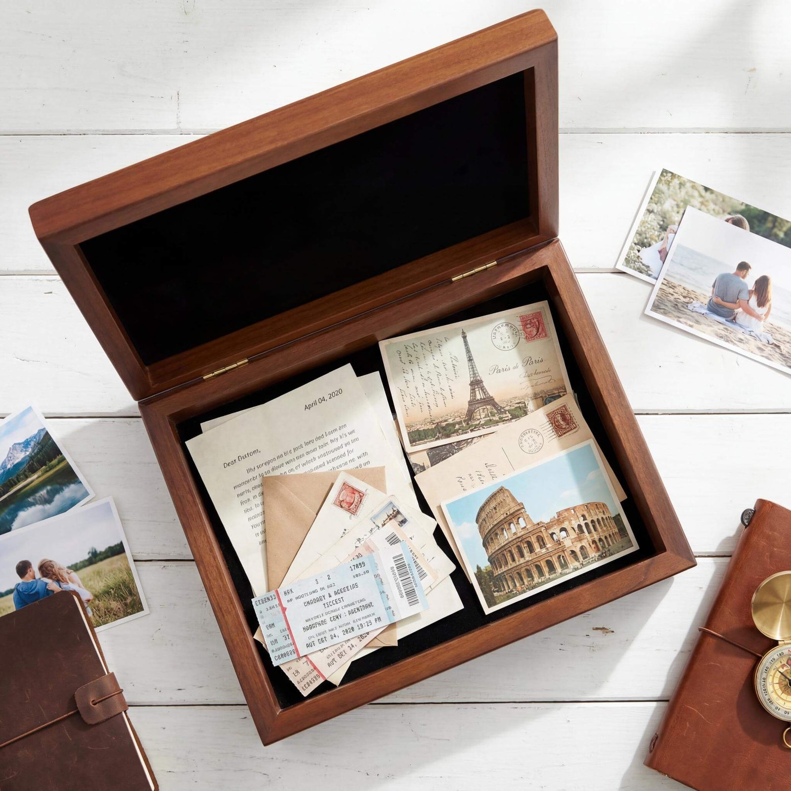 Personalized Memory Box, Customized Box with Name, Engraved Walnut Keepsake Box - Image 5