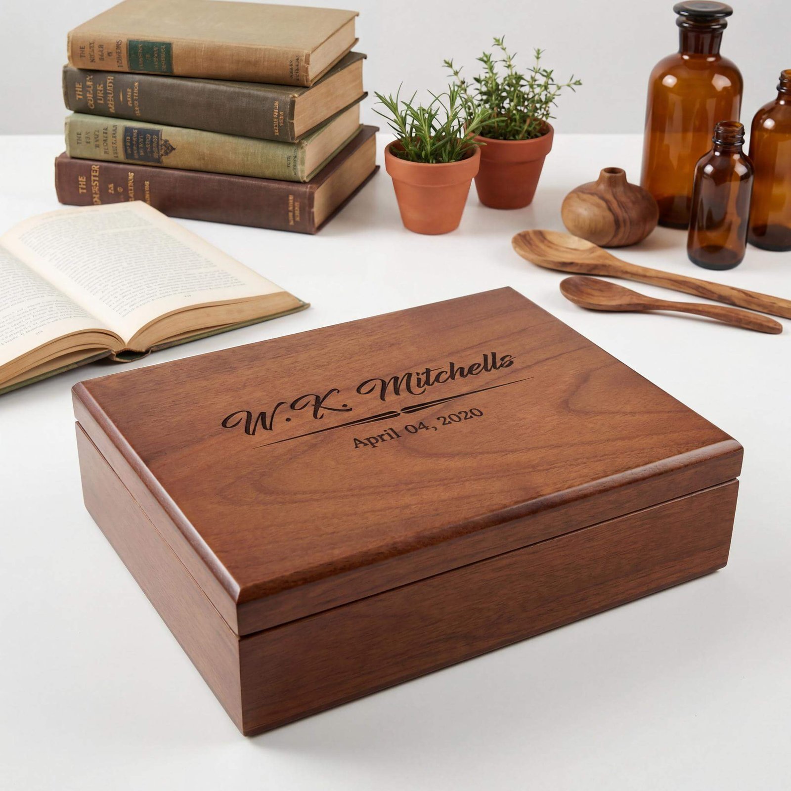 personalized keepsake box: customized with a name or message, ideal for preserving special memories.