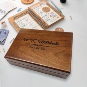 Personalized Memory Box, Engraved Walnut Keepsake Box, Customized Box with Name