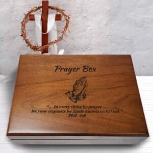 Personalized Religious Keepsake Box, Engraved Scripture Christian Gift
