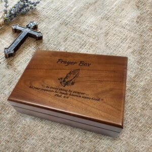Religious Keepsake Box: Engraved Prayer Gift with Psalm or Scripture