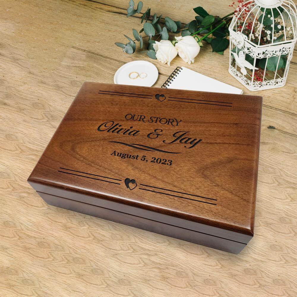 personalized Wedding Gift: Wedding Family Name Custom Wood box