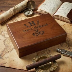 Personalized Cigar Box, Engraved Wooden Cigar Case, Birthday or Wedding Gift for Cigar Lovers