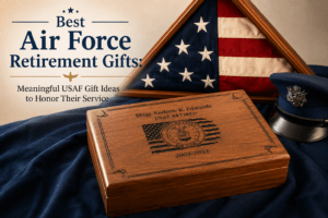 Best Air Force retirement gifts featuring a personalized USAF keepsake box