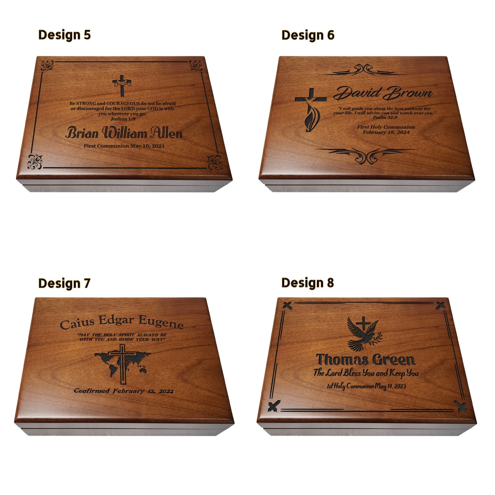 Personalized baptism memory box for preserving a baby's special baptism keepsakes and memories