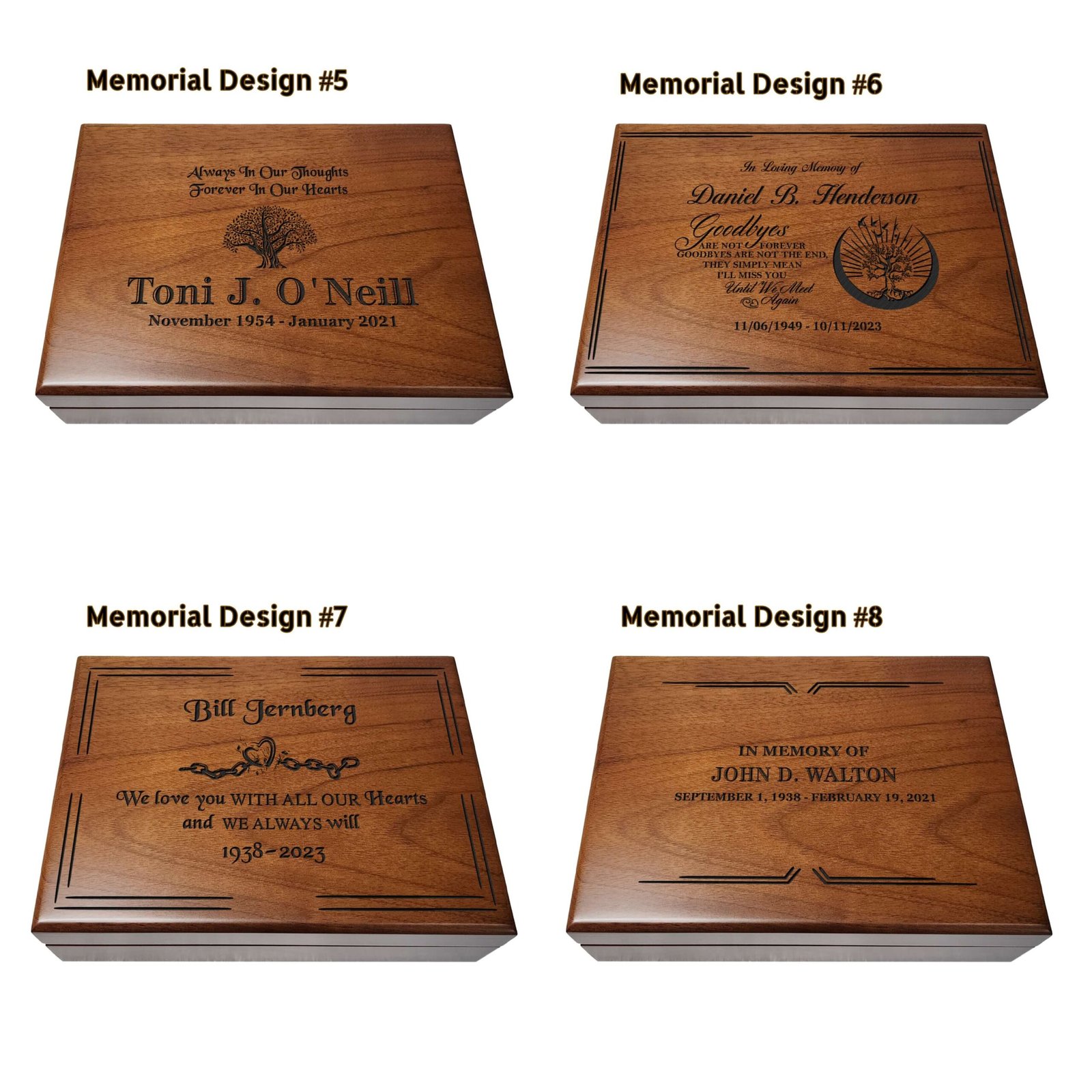 Memorial keepsake box for preserving cherished memories of a loved one