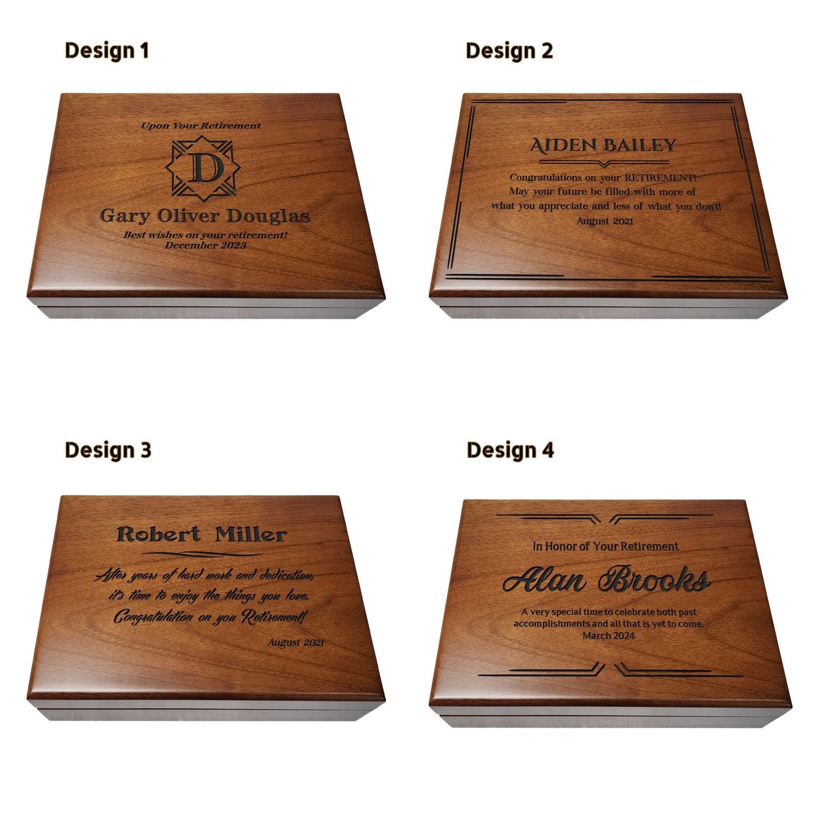 retirement box with custom engraving: designed to celebrate and honor a retiree's achievements and memories.