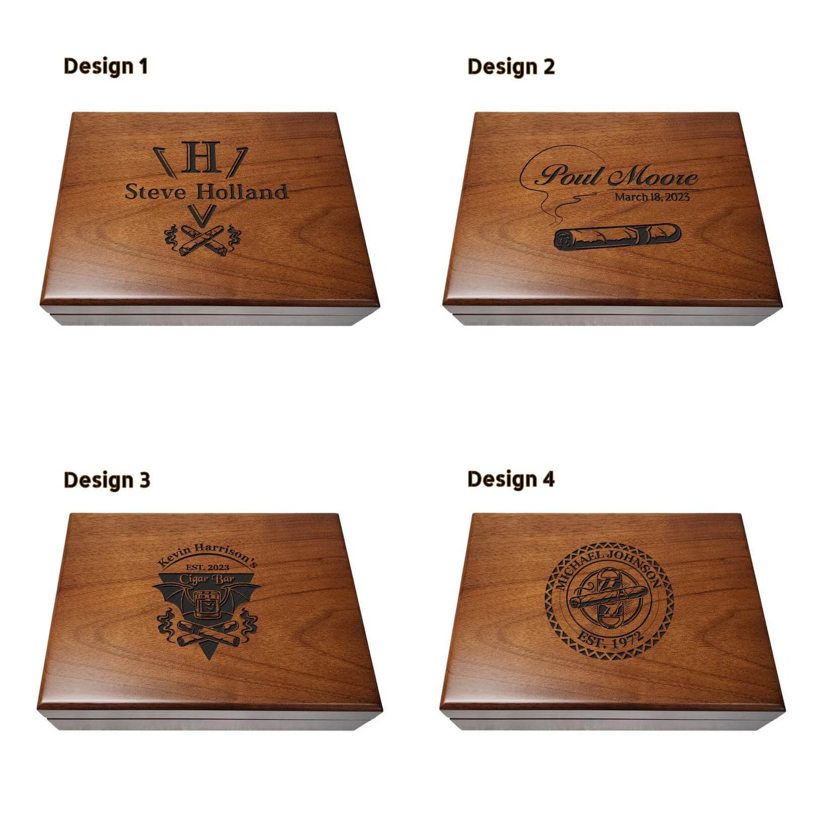 engraved wooden cigar cases: perfect for preserving your cigars with elegance. Personalize yours for a unique touch today.