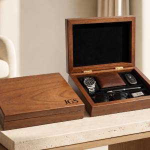 Personalized Keepsake Box for Men, Engraved Wooden Gift