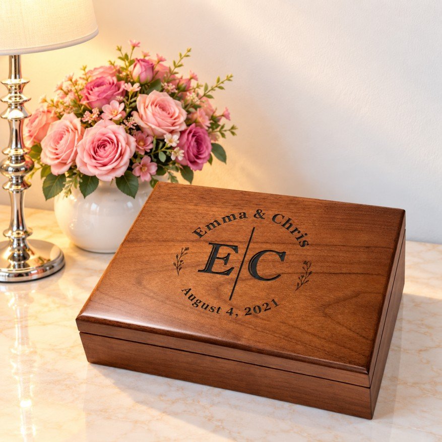 Personalized wedding keepsake box gift