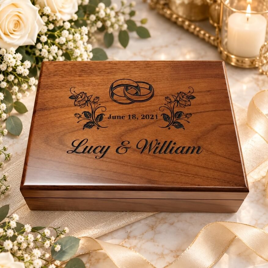 Engraved Wooden Gift for Newlyweds