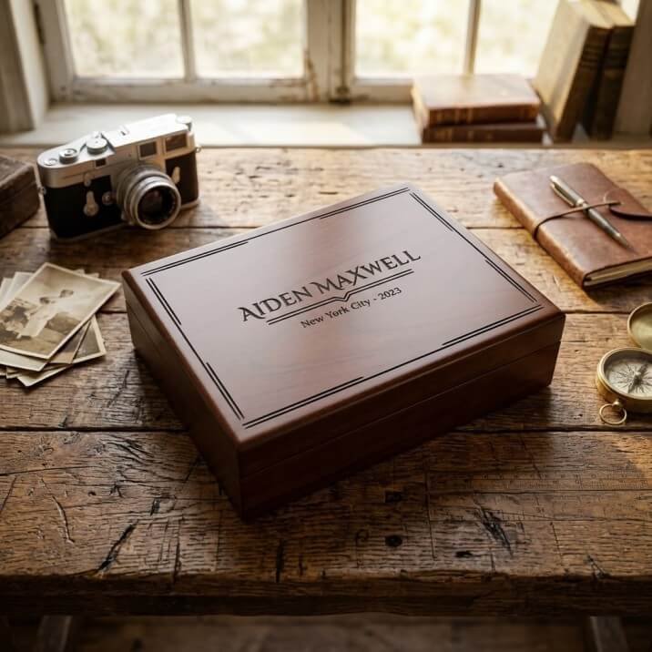 Engraved Walnut Gift Box